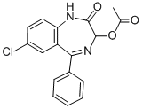 structure of CAS# 1824-74-4, 7-Chloro-1,3-Dihydro-5-Phenyl-2-Oxo-2H-1,4-Benzodiazepin-3-Yl Acetate;Acetic Acid (7-Chloro-2-Oxo-5-Phenyl-1,3-Dihydro-1,4-Benzodiazepin-3-Yl) Ester;Acetic Acid (7-Chloro-2-Keto-5-Phenyl-1,3-Dihydro-1,4-Benzodiazepin-3-Yl) Ester;(7-Chloro-2-Oxo-5-Phenyl-1,3-Dihydro-1,4-Benzodiazepin-3-Yl) Ethanoate