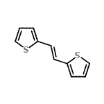 structure of CAS# 18266-94-9, 2,2'-[(E)-1,2-Ethenediyl]Dithiophene;1,2-bis(2-thienyl)ethene;2-((1E)-2-(2-thienyl)vinyl)thiophene;2-[(E)-2-(2-Thienyl)ethenyl]thiophene #
