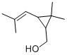 structure of CAS# 18383-59-0, (1R,3S)-rel-2,2-Dimethyl-3-(2-Methyl-1-Propen-1-Yl)-Cyclopropanemethanol;[2,2-Dimethyl-3-(2-Methyl-1-Propenyl)Cyclopropyl]Methanol;2,2-DIMETHYL-3-(2-METHYLPROPENYL)CYCLOPROPANEMETHANOL;Mixtureofcis-Andtrans-Isomeres