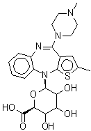 CAS#: 186792-80-3， 10-(beta-D-glycero-Hexopyranuronosyl)-2-methyl-4-(4-methyl-1-piperazinyl)-10H-thieno[2,3-b][1,5]benzodiazepine