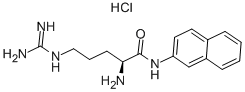 structure of CAS# 18905-73-2, (S)-2-Amino-5-[(Aminoiminomethyl)Amino]-N-2-Naphthalenyl-Pentanamide Monohydrochloride;2-Amino-5-Guanidino-N-(2-Naphthyl)Pentanamide Hydrochloride;2-Amino-5-Guanidino-N-(2-Naphthyl)Valeramide Hydrochloride;2-Amino-5-(Diaminomethylideneamino)-N-Naphthalen-2-Yl-Pentanamide Hydrochloride