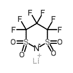 structure of CAS# 189217-62-7, Lithium 4,4,5,5,6,6-Hexafluoro-1,3,2-Dithiazinan-2-Ide 1,1,3,3-Tetraoxide;Lithium 1,1,2,2,3,3-Hexafluoropropane-1,3-disulfonimide