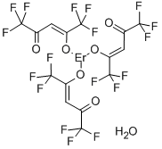 structure of CAS# 18923-92-7, (Oc-6-11)-Tris(1,1,1,5,5,5-Hexafluoro-2,4-Pentanedionato-O,O')-Erbium Hydrate;Erbium(III) Hexafluoroacetylacetonate Hydrate, Er(CF3COCHCOCF3)3·XH2O;Erbium(III)Hexafluoroacetylacetonatehydrate(99.9%-Er)(REO);ERBIUM (III) HEXAFLUOROACETYLACETONATE HYDRATE (99.9%-ER)