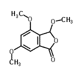 structure of CAS# 189454-29-3, 3,4,6-Trimethoxy-2-Benzofuran-1(3H)-One;1(3H)-ISOBENZOFURANONE,3,4,6-TRIMETHOXY-;3,4,6-Trimethoxy-1(3H)-isobenzofuranone;3,4,6-Trimethoxyphthalide