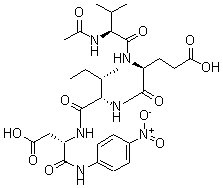 structure of CAS# 189684-54-6, N-Acetyl-L-Valyl-L-alpha-Glutamyl-L-Isoleucyl-N-(4-Nitrophenyl)-L-alpha-Asparagine;N-ACETYL-VAL-GLU-ILE-ASP-P-NITROANILIDE PNA;CASPASE 6 (MCH2) SUBSTRATE 1, CHROMOGENIC;N-ACETYL-VAL-GLU-ILE-ASP-P-NITROANILIDE