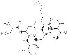 结构式 CAS# 190383-13-2, L-丝氨酰-L-亮氨酰-L-异亮氨酰甘氨酰-L-赖氨酰-L-缬氨酰胺