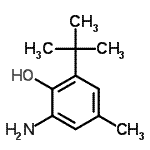 structure of CAS# 19059-89-3, 2-Amino-4-Methyl-6-(2-Methyl-2-Propanyl)Phenol;2-amino-6-(tert-butyl)-4-methylphenol;2-AMINO-6-METHYLPYRIDINE-3,5-DICARBONITRILE;2-Amino-6-tert-butyl-4-methylphenol