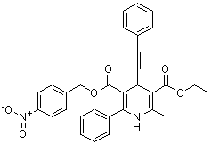 CAS#: 192053-05-7， 3-Ethyl 5-(4-Nitrobenzyl) 2-Methyl-6-Phenyl-4-(Phenylethynyl)-1,4-Dihydro-3,5-Pyridinedicarboxylate
