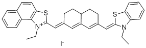 CAS#: 19208-27-6， 3-Ethyl-2-[[7-[(1-Ethylnaphtho[1,2-d]Thiazol-2(1H)-Ylidene)Methyl]-4,4a,5,6-Tetrahydro-2(3H)-Naphthalenylidene]Methyl]-Benzothiazolium Iodide (1:1)