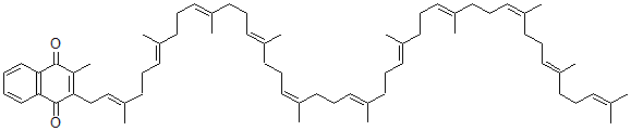 CAS#: 19228-10-5， 2-Methyl-3-[(2E,6E,10E,14E,18E,22E,26E,30E,34E,38E)-3,7,11,15,19,23,27,31,35,39,43-Undecamethyl-2,6,10,14,18,22,26,30,34,38,42-Tetratetracontaundecenyl]-1,4-Naphthalenedione