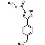 结构式 CAS# 192701-83-0, 甲基5-(4-甲氧基苯基)-1H-吡唑-3-羧酸酯