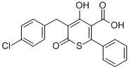 CAS#: 19436-56-7， 5-(4-Chlorobenzyl)-6-hydroxy-4-keto-2-phenyl-thiopyran-3-carboxylic acid