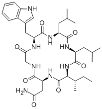 CAS#: 194660-14-5， 2-[(2S,8S,11S,14R,17S)-17-[(2R)-Butan-2-Yl]-8-(1H-Indol-3-Ylmethyl)-11,14-Bis(2-Methylpropyl)-3,6,9,12,15,18-Hexaoxo-1,4,7,10,13,16-Hexazacyclooctadec-2-Yl]Acetamide