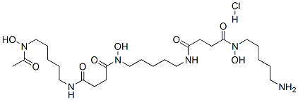 结构式 CAS# 1950-39-6, N'-[5-[[4-[[5-(乙酰基羟基氨基)戊基]氨基]-1,4-二氧代丁基]羟基氨基]戊基]-N-(5-氨基戊基)-N-羟基琥珀酰胺单盐酸盐