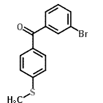 结构式 CAS# 197439-23-9, (3-溴苯基)[4-(甲硫基)苯基]甲酮