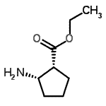 结构式 CAS# 197916-36-2, 乙基(1R,2S)-2-氨基环戊烷羧酸酯