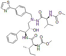 CAS#: 198904-08-4， Methyl N-[(2S,3S)-1-[[(2S,3S)-3-Hydroxy-4-[[[(2S)-2-(Methoxycarbonylamino)-3-Methylbutanoyl]Amino]-[[4-(1,3-Thiazol-2-Yl)Phenyl]Methyl]Amino]-1-Phenylbutan-2-Yl]Amino]-3-Methyl-1-Oxopentan-2-Yl]Carbamate