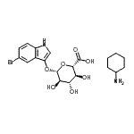 structure of CAS# 199326-16-4, Cyclohexanamine - 5-bromo-1H-indol-3-yl beta-D-glucopyranosiduronic acid (1:1);5-Bromo-3-indolyl β-D-glucuronide cyclohexylammonium salt;5-Bromo-3-indolyl-β-D-glucuronide cyclohexylammonium salt;Blue-glucuronide CHA salt