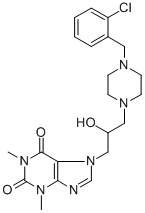 CAS 登录号：19971-95-0， 7-[3-[4-(2-氯苄基)哌嗪-1-基]-2-羟基-丙基]-1,3-二甲基-黄嘌呤