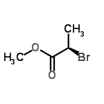 结构式 CAS# 20047-41-0, 甲基(2R)-2-溴丙酸酯