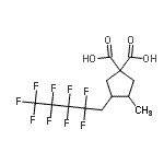 structure of CAS# 20116-32-9, 3-Methyl-4-(2,2,3,3,4,4,5,5,5-Nonafluoropentyl)-1,1-Cyclopentanedicarboxylic Acid;3-(1H,1H-<wbr>Nonafluor<wbr>opentyl)-<wbr>4-methylc<wbr>yclopenta<wbr>ne-1,1-di<wbr>carboxyli<wbr>c acid;Research sample;MFCD01320755