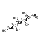structure of CAS# 201417-01-8, (<Sup>13</Sup>C<Sub>6</Sub>)Hexose;2,3,4,5,6-pentahydroxyhexanal;2,3,4,5,6-pentakis(oxidanyl)hexanal;D-GLUCOSE-13C6,1,2,3,4,5,6,6-D7