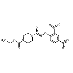 structure of CAS# 205432-12-8, Ethyl 4-[(Z)-(2,4-dinitrophenoxy)-azoxy]-1-piperazinecarboxylate;JS-K;O2-(2,4-D<wbr>initrophe<wbr>nyl) 1-[(<wbr>4-ethoxyc<wbr>arbonyl)p<wbr>iperazin-<wbr>1-yl]diaz<wbr>en-1-ium-<wbr>1,2-diola<wbr>te;J4137_SIGMA