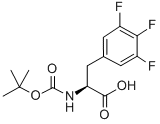 结构式 CAS# 205445-54-1, N-[(1,1-二甲基乙氧基)羰基]-3,4,5-三氟-L-苯丙氨酸