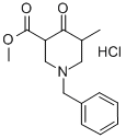 structure of CAS# 205692-65-5, 3-Methyl-5-Methoxycarbonyl-1-Benzyl-4-Piperidone Hydrochloride;(3S,5S)-5-Methyl-4-Oxo-1-(Phenylmethyl)-3-Piperidin-1-Iumcarboxylic Acid Methyl Ester;(3S,5S)-1-(Benzyl)-4-Keto-5-Methyl-Piperidin-1-Ium-3-Carboxylic Acid Methyl Ester;Zinc02512474