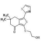 CAS#: 207306-50-1， 3-[(2-Hydroxyethyl)Sulfanyl]-6,6-Dimethyl-1-(1,3-Thiazol-2-Yl)-6,7-Dihydro-2-Benzothiophen-4(5H)-One