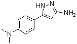 structure of CAS# 208519-11-3, 5-[4-(Dimethylamino)Phenyl]-1H-Pyrazol-3-Amine;1H-PYRAZOL-3-AMINE,5-[4-(DIMETHYLAMINO)PHENYL]-;5-(4-DIMETHYLAMINO-PHENYL)-2H-PYRAZOL-3-YLAMINE
