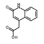 structure of CAS# 21298-80-6, (2-Oxo-1,2-Dihydro-4-Quinolinyl)Acetic Acid;(2-Oxo-1,2-dihydro-quinolin-4-yl)-acetic acid;2-(2-oxo-4-hydroquinolyl)acetic acid