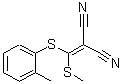 structure of CAS# 214330-80-0, {[(2-Methylphenyl)Sulfanyl](Methylsulfanyl)Methylene}Malononitrile;2-[(2-methylphenylthio)(methylthio)methylene]-;2-[(2-methylphenylthio)(methylthio)methylene]-malononitrile;Malononitrile