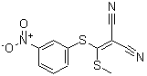 structure of CAS# 214330-83-3, {(Methylsulfanyl)[(3-Nitrophenyl)Sulfanyl]Methylene}Malononitrile;2-[(Methylthio)(3-nitrophenylthio)methylene]-;2-[(Methylthio)(3-nitrophenylthio)methylene]-malononitrile;Malononitrile