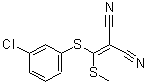 structure of CAS# 214330-86-6, {[(3-Chlorophenyl)Sulfanyl](Methylsulfanyl)Methylene}Malononitrile;2-[(3-Chlorophenylthio)(methylthio)methylene]-;2-[(3-Chlorophenylthio)(methylthio)methylene]-malononitrile;Malononitrile