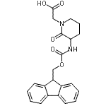 structure of CAS# 215190-25-3, (3-{[(9H-Fluoren-9-Ylmethoxy)Carbonyl]Amino}-2-Oxo-1-Piperidinyl)Acetic Acid;(3-{[(9H-<wbr>Fluoren-9<wbr>-Yl-Metho<wbr>xy)Carbon<wbr>yl]Amino}<wbr>-2-Oxopip<wbr>eridin-1-<wbr>Yl)Acetic<wbr> Acid;[3-(9H-Fl<wbr>uoren-9-y<wbr>lmethoxyc<wbr>arbonylam<wbr>ino)-2-ox<wbr>o-piperid<wbr>in-1-yl]-<wbr>acetic ac<wbr>id;1-PIPERID<wbr>INEACETIC<wbr>ACID, 3-[<wbr>[(9H-FLUO<wbr>REN-9-YLM<wbr>ETHOXY)CA<wbr>RBONYL]AM<wbr>INO]-2-OX<wbr>O-