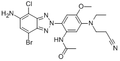 CAS#: 215245-16-2， N-[2-(5-Amino-7-bromo-4-chloro-2H-benzotriazol-2-yl)-5-[(2-cyanoethyl)ethylamino]-4-methoxyphenyl]-Acetamide