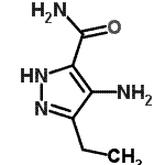 结构式 CAS# 215298-74-1, 4-氨基-3-乙基-1H-吡唑-5-甲酰胺