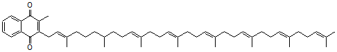 CAS#: 21632-35-9， 2-Methyl-3-[(2E,10E,14E,18E,22E,26E)-3,7,11,15,19,23,27,31-Octamethyl-2,10,14,18,22,26,30-Dotriacontaheptenyl]-1,4-Naphthoquinone