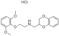 结构式 CAS# 2170-58-3, 2,3-二氢-1,4-苯并二氧杂环己-2-基甲基-[2-(2,6-二甲氧基苯氧基)乙基]氯化铵