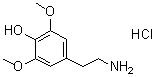 结构式 CAS# 2176-14-9, 4-(2-氨基乙基)-2,6-二甲氧基苯酚盐酸盐(1:1)