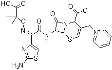 CAS#: 217796-42-4， 7-{[(2Z)-2-(2-Amino-1,3-Thiazol-4-Yl)-2-{[(2-Carboxy-2-Propanyl)Oxy]Imino}Acetyl]Amino}-8-Oxo-3-(1-Pyridiniumylmethyl)-5-Thia-1-Azabicyclo[4.2.0]Oct-3-Ene-2-Carboxylate