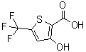 structure of CAS# 217959-85-8, 3-Hydroxy-5-(Trifluoromethyl)-2-Thiophenecarboxylic Acid;2-THIOPHENECARBOXYLICACID, 3-HYDROXY-5-(TRIFLUOROMETHYL)-;3-Hydroxy-5-(trifuoromethyl)thiophene-2-carboxylic acid;3-Hydroxy-5-trifluoromethylthiophene-2-carboxylic