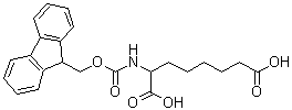 structure of CAS# 218457-76-2, 2-(9H-Fluoren-9-Ylmethoxycarbonylamino)Octanedioic Acid;Fmoc-D-Asu-OH;Fmoc-DL-Asu-OH;Fmoc-L-α-aminosuberic acid