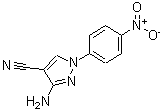 structure of CAS# 219930-67-3, 3-Amino-1-(4-Nitrophenyl)-1H-Pyrazole-4-Carbonitrile;1H-PYRAZOLE-4-CARBONITRILE,3-AMINO-1-(4-NITROPHENYL)-;MFCD00828837;Maybridge1_001896