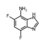 structure of CAS# 2208-26-6, 4,6-Difluoro-1H-Benzimidazol-7-Amine;5,7-difluoro-1H-benzo[d]imidazol-4-amine;Benzimidazole, 4-amino-5, 7-difluoro-;NSC39448