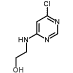 structure of CAS# 22177-94-2, 2-[(6-Chloro-4-Pyrimidinyl)Amino]Ethanol;2-((6-chloropyrimidin-4-yl)amino)ethanol;2-[(6-Chloro-4-pyrimidinyl)amino]-1-ethanol;2-[(6-chloro-4-pyrimidinyl)amino]ethanol