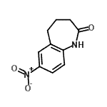 结构式 CAS# 22246-45-3, 7-硝基-1,3,4,5-四氢-2H-1-苯并氮杂卓-2-酮