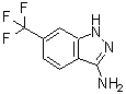 structure of CAS# 2250-55-7, 6-(Trifluoromethyl)-1H-Indazol-3-Amine;3-Amino-6-(trifluoromethyl)-1H-indazole;6-(trifluoromethyl)-1H-indazol-3-ylamine;6-(trifluoromethyl)-1H-indazole-3-ylamine