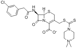 CAS#: 22561-27-9， 4-[[[[(6R,7R)-2-Carboxy-7-[[(3-chlorophenyl)acetyl]amino]-8-oxo-5-thia-1-azabicyclo[4.2.0]oct-2-en-3-yl]methyl]thio]thioxomethyl]-1,1-dimethyl-Piperazinium inner salt